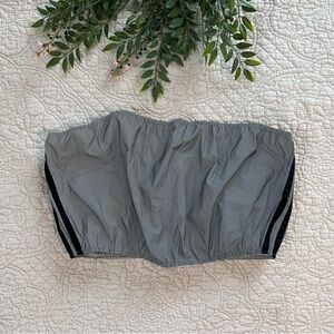 Women’s Reflective Rave/ Festival Bandeau Bra Top With Zipper Back Size Large